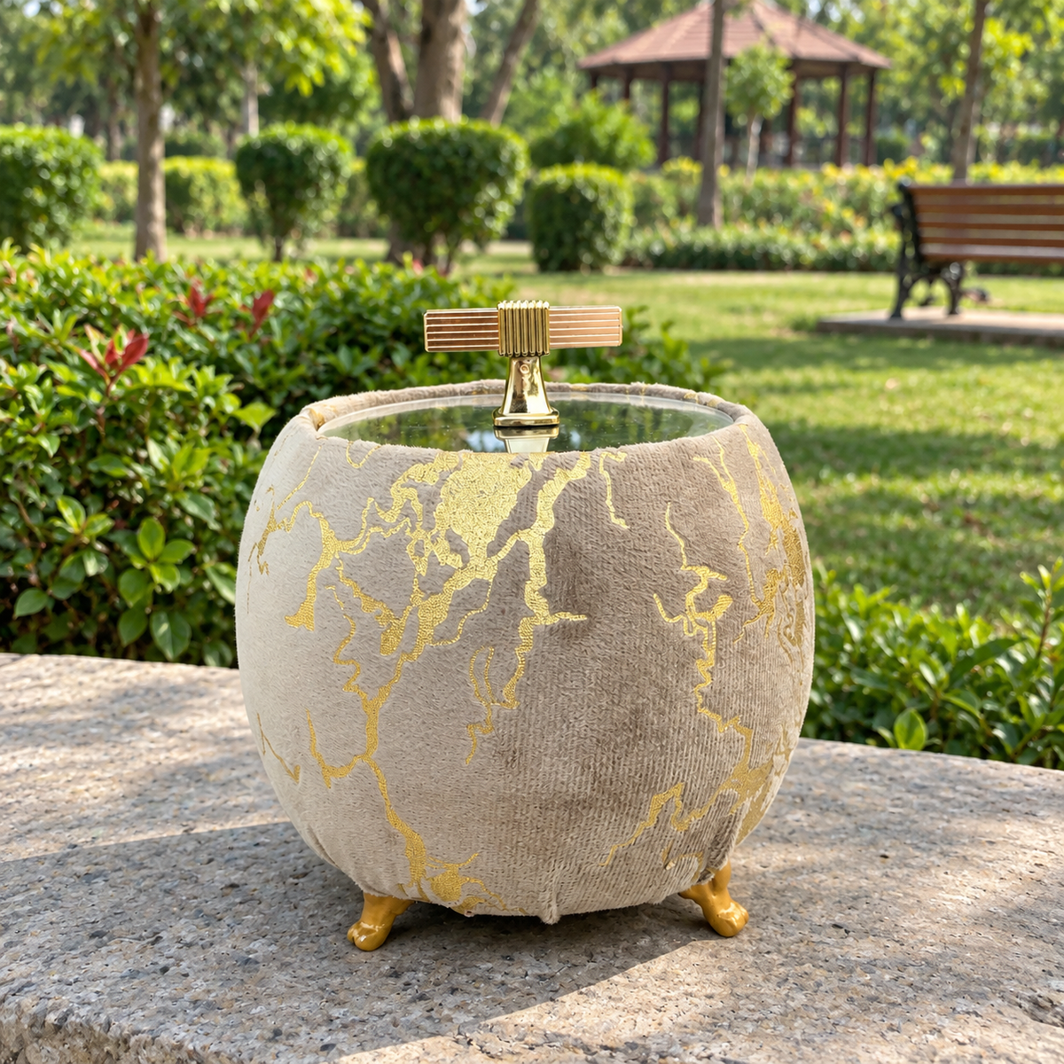 Turkish Round Velvet Jewellery Box