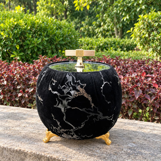 Turkish Round Velvet Jewellery Box