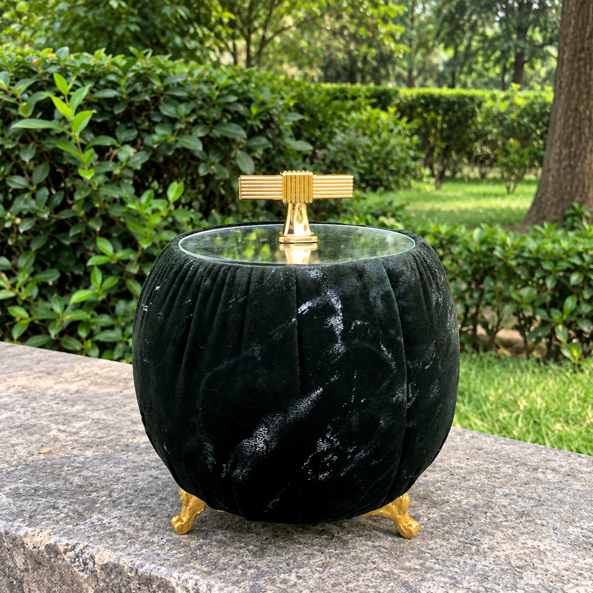 Turkish Round Velvet Jewellery Box