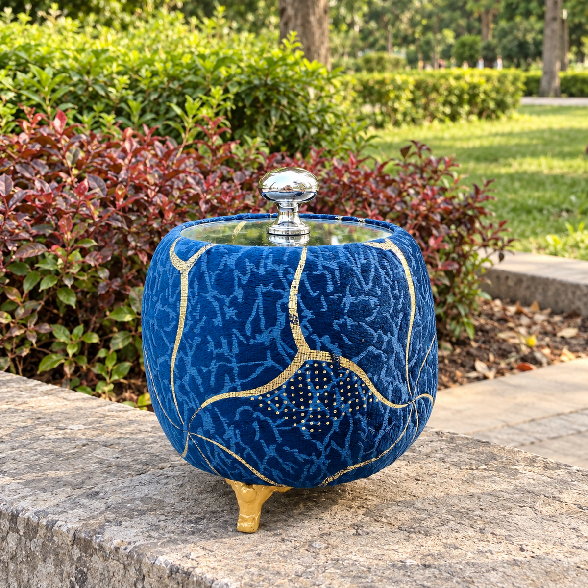 Turkish Round Velvet Jewellery Box