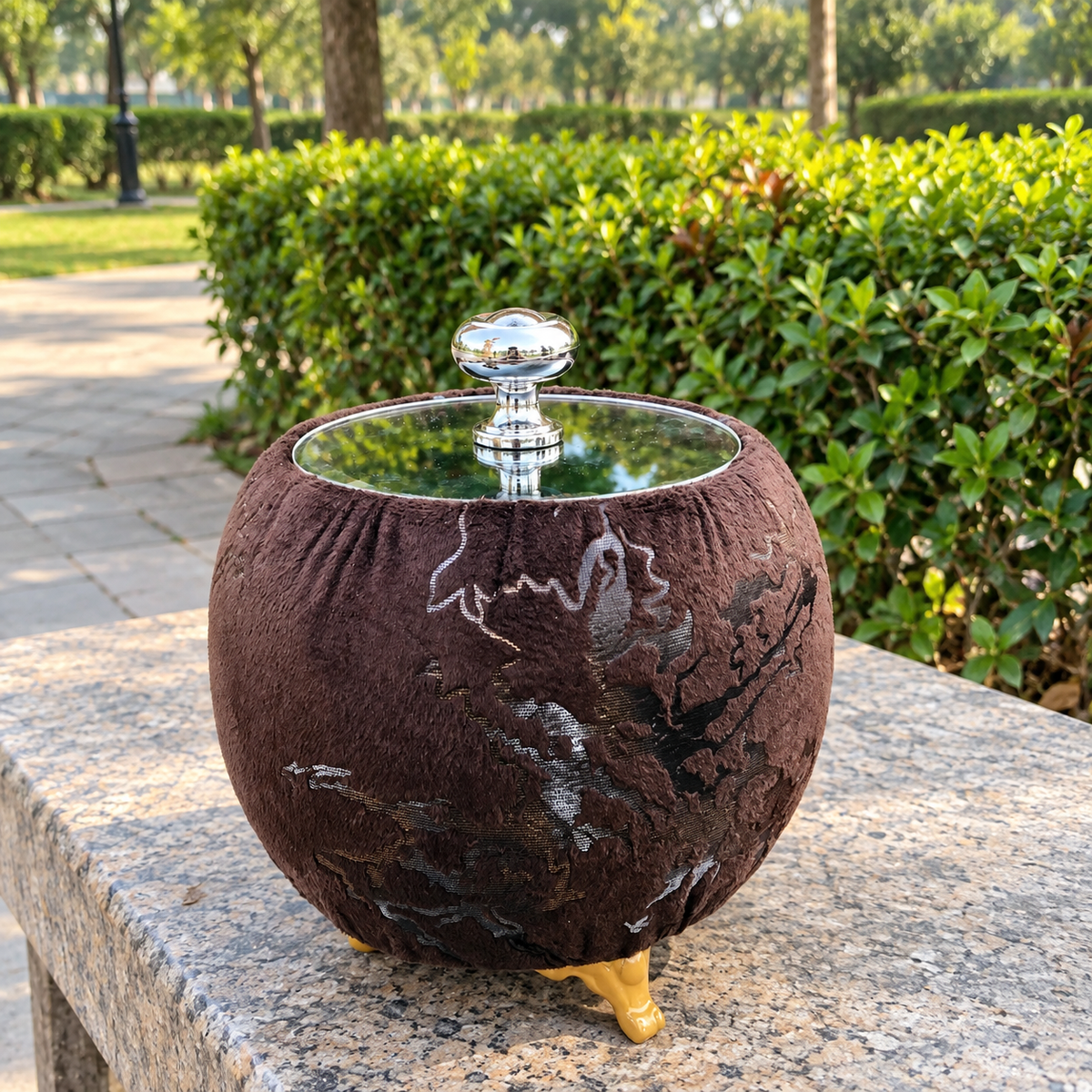 Turkish Round Velvet Jewellery Box