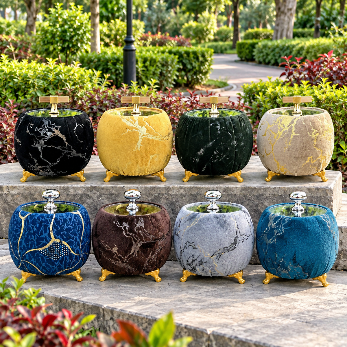 Turkish Round Velvet Jewellery Box